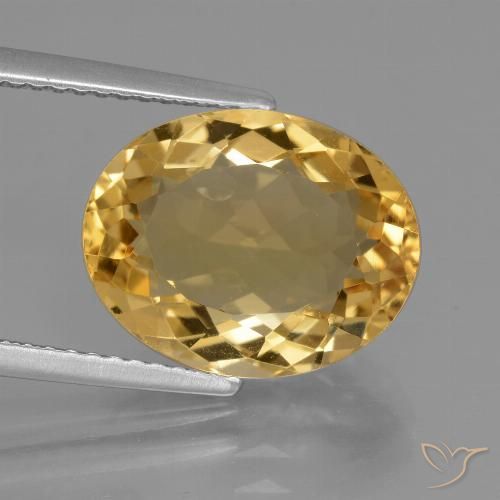 5.49ct Naturale Dorato medio-scuro Citrino, Ovale, VVS