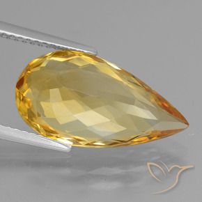 Citrino Arancio Dorato Profondo naturale da 5.78 ct, Forma a pera, VVS