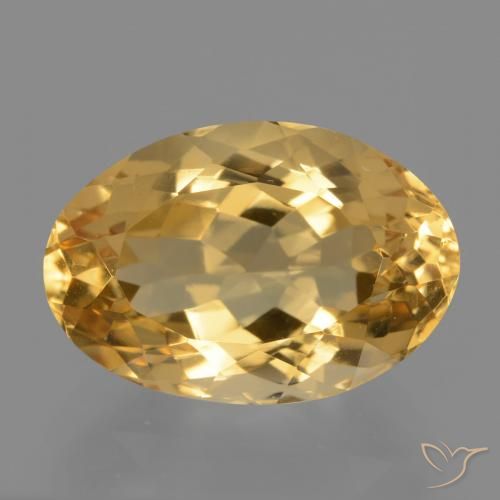 5.70ct Naturale Dorato medio-scuro Citrino, Ovale, VVS