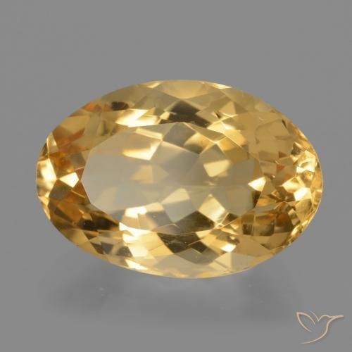 Citrino Dorato medio-scuro naturale da 5.70 ct, Ovale, VVS