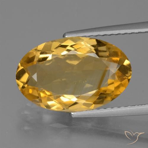 4.00ct Naturale Arancio Dorato Profondo Citrino, Ovale, VS