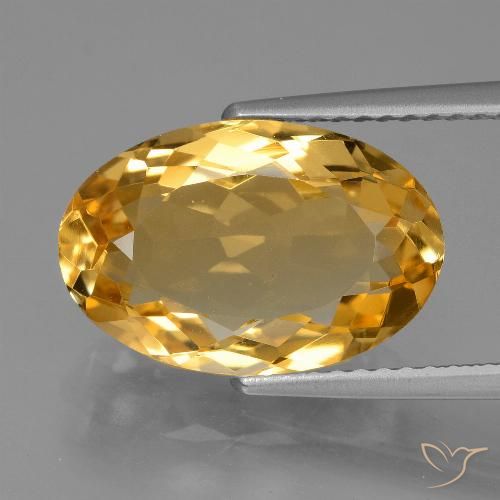 4.73ct Naturale Dorato medio-scuro Citrino, Ovale, VVS-VS