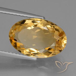 Citrino Dorato medio-scuro naturale da 4.73 ct, Ovale, VVS-VS