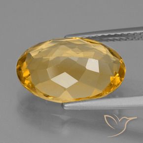 Citrino Dorato medio-scuro naturale da 4.73 ct, Ovale, VVS-VS