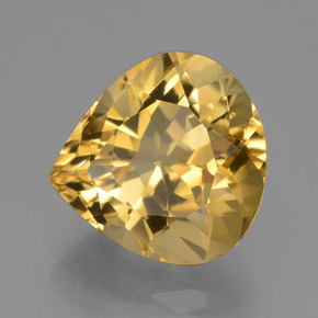 Citrino naturale dorato da 4,70 ct, taglio a pera, VVS