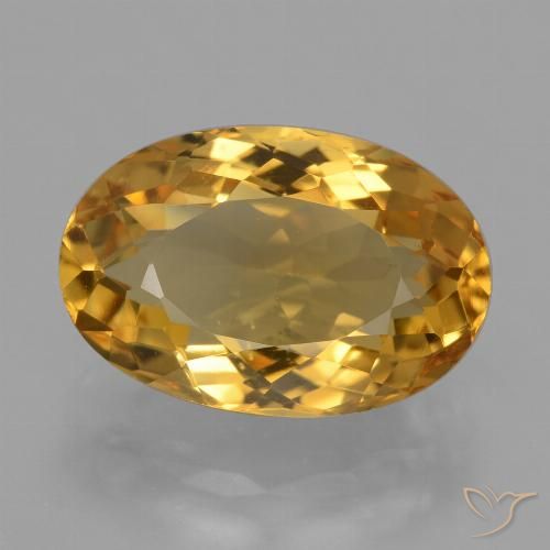 4.78ct Naturale Dorato medio-scuro Citrino, Ovale, VVS