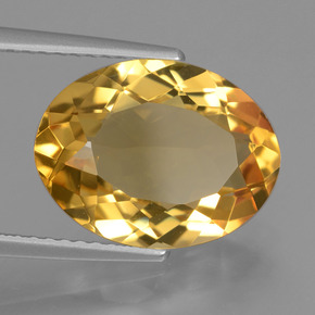 Citrino Arancio Dorato Profondo naturale da 4.88 ct, Taglio ovale, VVS