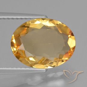 Citrino Arancio Dorato Profondo naturale da 3.76 ct, Ovale, VVS