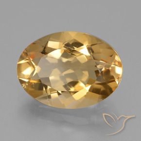 Citrino Dorato medio-chiaro naturale da 4.43 ct, Ovale, VVS-VS