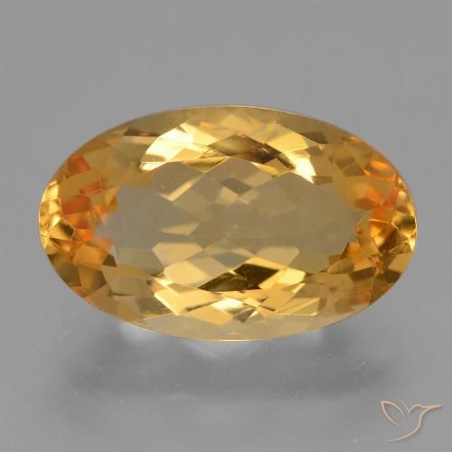 4.43ct Naturale Arancio Dorato Profondo Citrino, Ovale, VVS