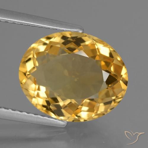 5.02ct Naturale Dorato medio-scuro Citrino, Ovale, VVS