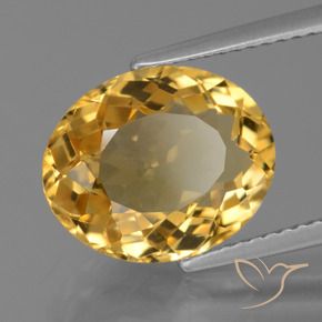 Citrino Dorato medio-scuro naturale da 5.02 ct, Ovale, VVS