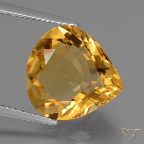 4.99ct Naturale Dorato scuro Citrino, Forma a pera, VVS