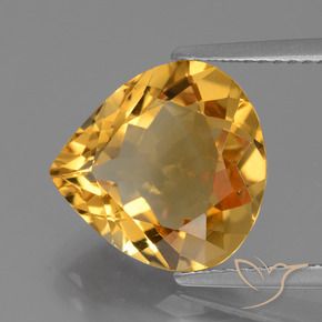 Citrino Dorato scuro naturale da 4.99 ct, Forma a pera, VVS