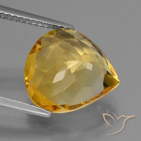 Citrino Dorato scuro naturale da 4.99 ct, Forma a pera, VVS