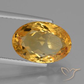 Citrino Arancio Dorato Profondo naturale da 3.72 ct, Ovale, VS-SI