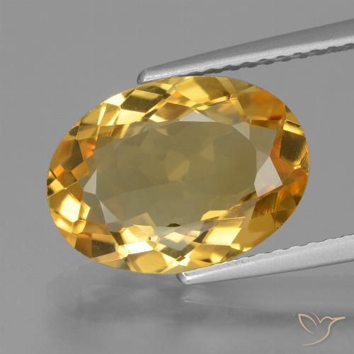3.69ct Naturale Arancio Dorato Profondo Citrino, Ovale, VVS-VS