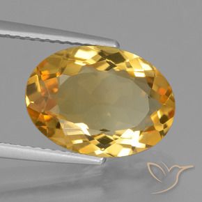 Citrino Arancio Dorato Profondo naturale da 3.69 ct, Ovale, VVS-VS