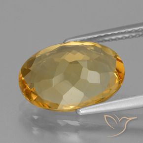 Citrino Arancio Dorato Profondo naturale da 3.69 ct, Ovale, VVS-VS