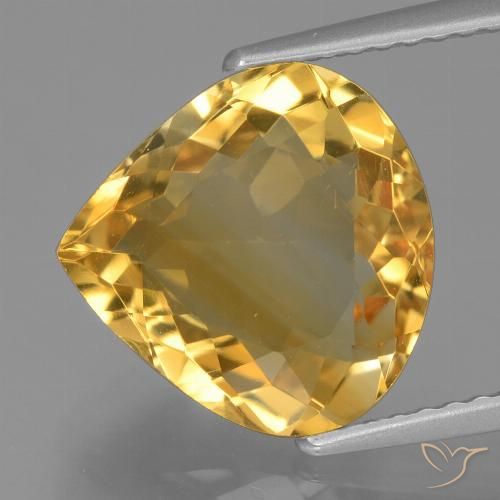 4.08ct Naturale Arancio dorato Citrino, Forma a pera, VVS