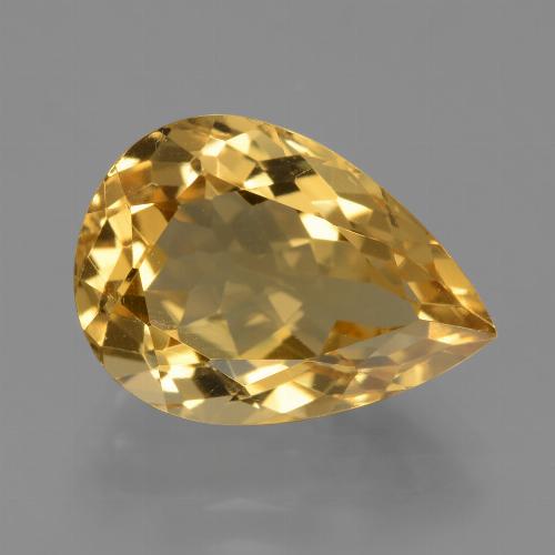 Citrino naturale dorato da 4,92 ct, taglio a pera, VVS