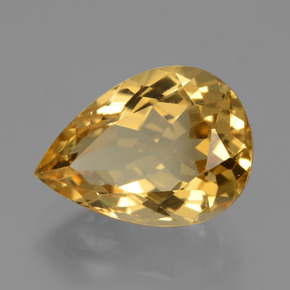 Citrino naturale dorato da 4,92 ct, taglio a pera, VVS