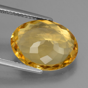 Citrino naturale dorato da 6,05 ct, taglio ovale, VVS