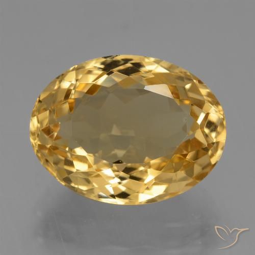 7.08ct Naturale Dorato medio-scuro Citrino, Ovale, VVS