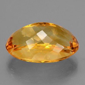 Citrino naturale oro da 13,46 ct, taglio ovale, VVS