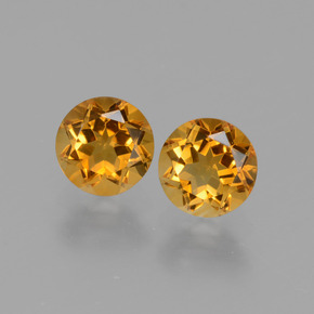 Gemme di Citrino Giallo oro naturale da 0.96 ct, Taglio rotondo, VVS-VS