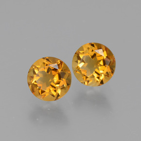 Gemme di Citrino Giallo oro naturale da 0.96 ct, Taglio rotondo, VVS-VS