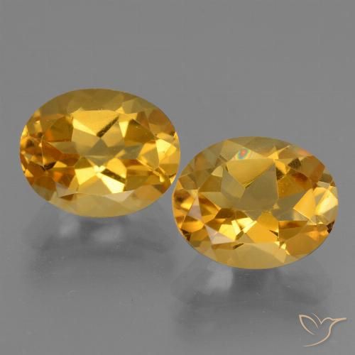 5.25ctw Naturale Arancio Dorato Profondo Citrino, Ovale, VVS-VS