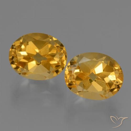 Gemme di citrino arancio dorato profondo naturale da 6,30 ct, taglio ovale, VVS-VS