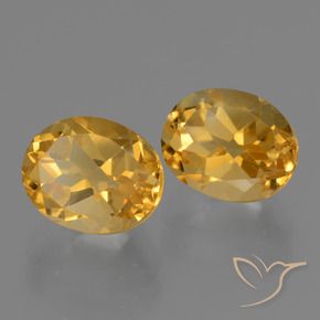 Gemme di citrino arancio dorato profondo naturale da 6,30 ct, taglio ovale, VVS-VS