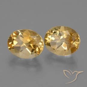 Gemme di Citrino Dorato medio-scuro naturale da 5.30 ct, Ovale, VVS-VS