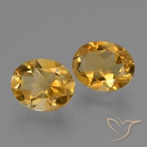 Gemme di Citrino Arancio Dorato Profondo naturale da 4.39 ct, Ovale, VVS-VS