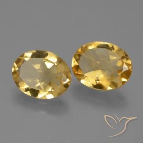 Gemme di Citrino Dorato medio-scuro naturale da 4.45 ct, Ovale, VVS-VS