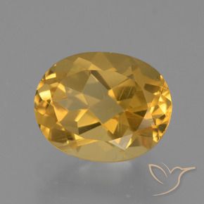 Citrino Dorato medio-scuro naturale da 2.50 ct, Ovale, VVS-VS