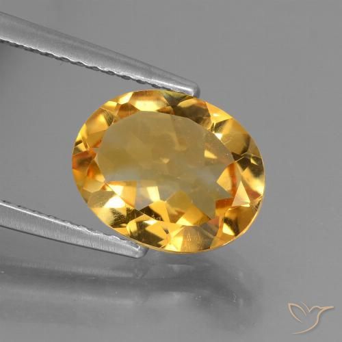 2.33ct Naturale Arancione-Oro medio Citrino, Ovale, VS