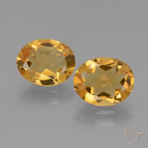 4.31ctw Naturale Arancio Dorato Profondo Citrino, Ovale, VVS-VS