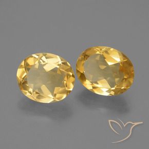 Gemme di Citrino Dorato medio-scuro naturale da 4.09 ct, Ovale, VVS-VS
