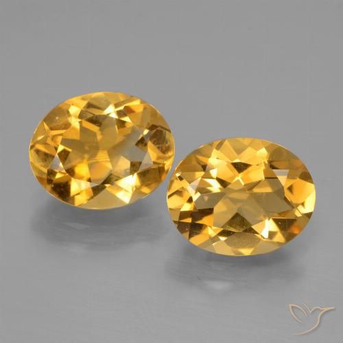 4.35ctw Naturale Arancio Dorato Profondo Citrino, Ovale, VVS-VS