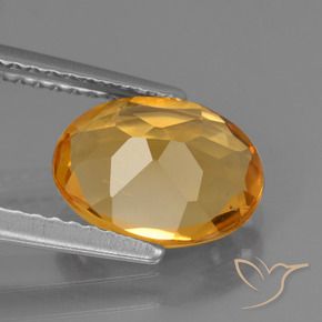 Citrino naturale dorato da 1,75 ct, taglio ovale, VVS