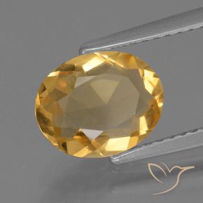 Citrino Dorato medio-scuro naturale da 1.59 ct, Ovale, VS
