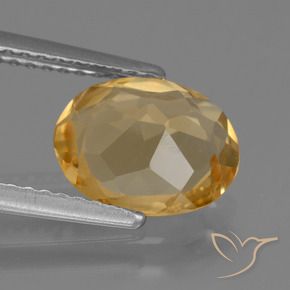 Citrino Dorato medio-scuro naturale da 1.59 ct, Ovale, VS