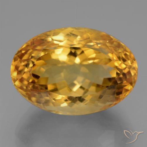 Citrino naturale dorato da 19,01 ct, taglio ovale, VVS