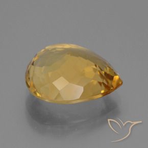 Citrino Dorato medio-scuro naturale da 7.15 ct, Forma a pera, VVS