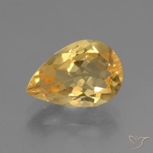 2.29ct Naturale Arancio Dorato Profondo Citrino, Forma a pera, VVS