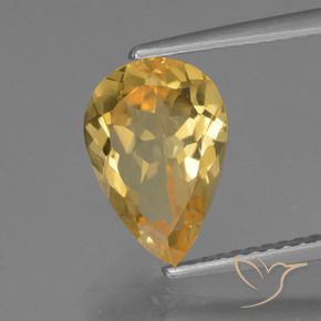 Citrino Arancio Dorato Profondo naturale da 2.29 ct, Forma a pera, VVS