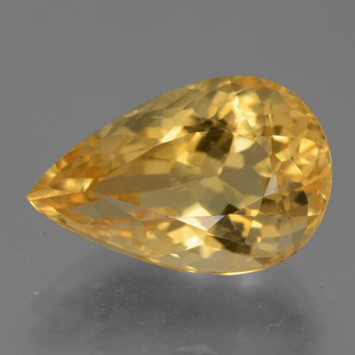 Citrino Dorato medio-scuro naturale da 6.55 ct, Forma a pera, VVS